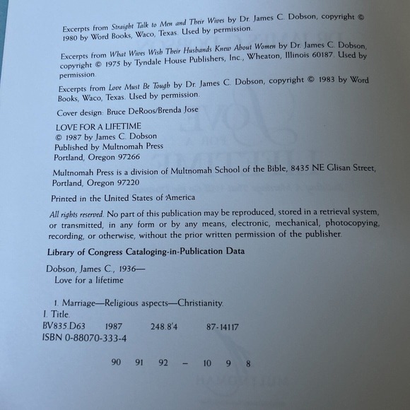 Love for a Lifetime by Dr. James C. Dobson Book - Picture 5 of 10